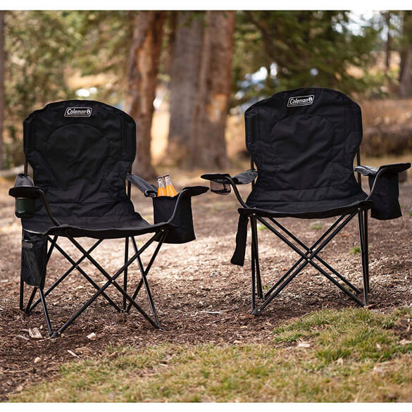 Coleman Portable Camping Quad Chair with 4-Can Cooler