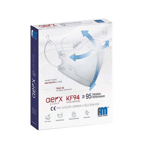 [5 PCS INDIVIDUALLY PACKAGED] Alliable Medical - AERX - [KF94 CERTIFIED]