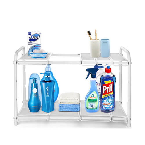 Simple Trending 2-Tier Under Sink Expandable Cabinet Shelf Organizer Rack